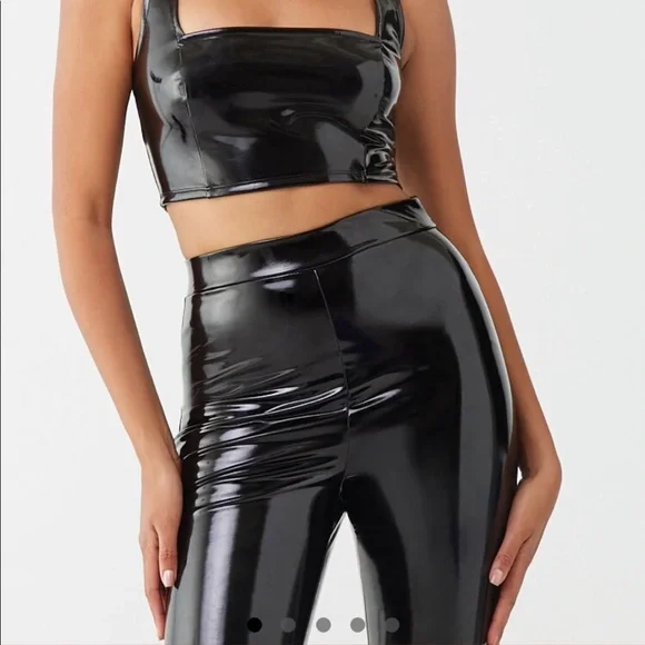 Forever 21 Shorts Forever Faux Patent Leather Wet Look Bike